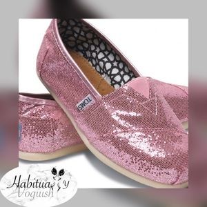 TOMS Pink Sequins sz 8.5